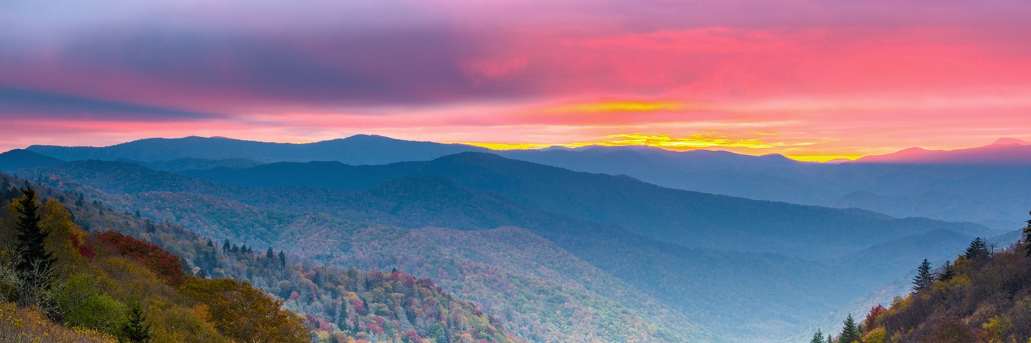 Sunset over mountains